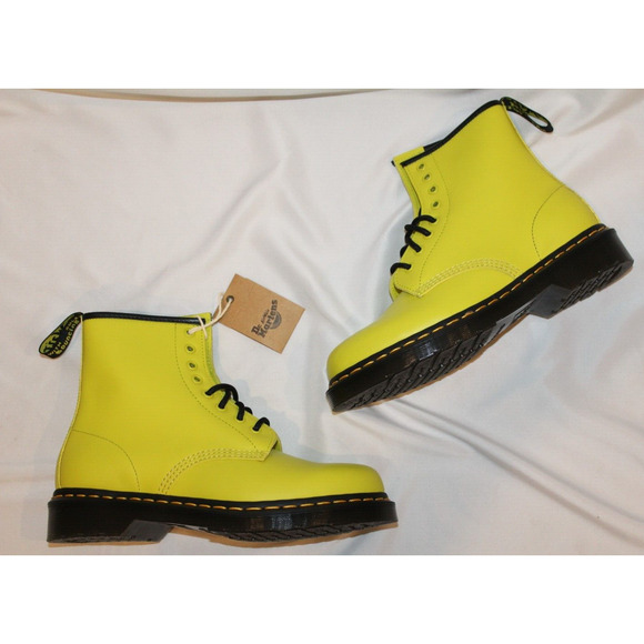 Dr. Martens Sulphur Yellow Combat Boots - Picture 6 of 7